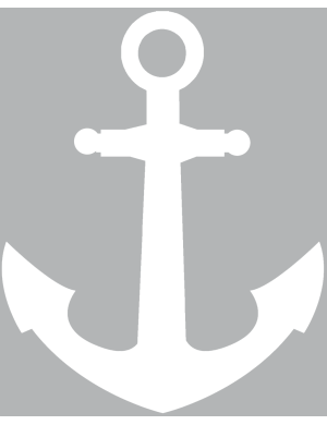 Ancre marine blanche - 5x4cm - Sticker/autocollant