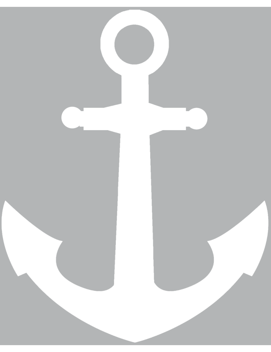 Ancre marine blanche - 5x4cm - Sticker/autocollant