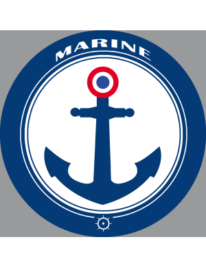 Ancre marine France - 20x20cm - Sticker/autocollant