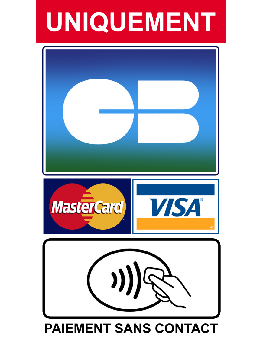 Paiement CB uniquement - 10x5.5cm - Sticker/autocollant