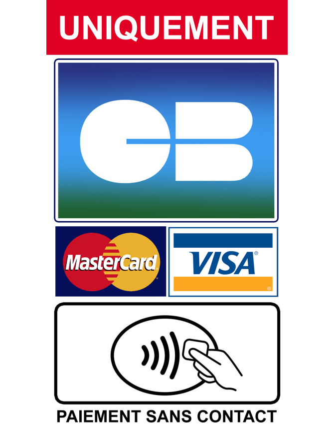 Paiement CB uniquement - 10x5.5cm - Sticker/autocollant