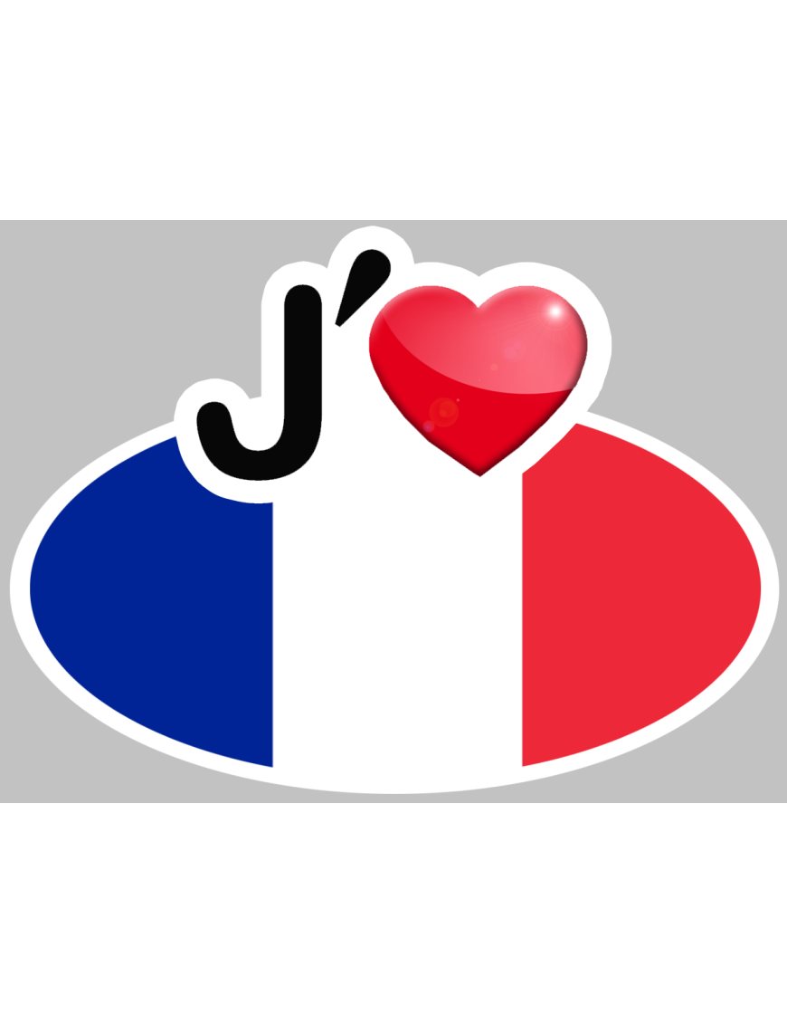 J'aime la France - 20x15cm - Sticker/autocollant