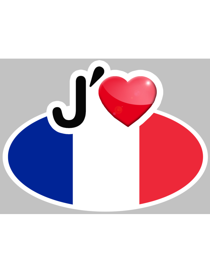 J'aime la France - 20x15cm - Sticker/autocollant