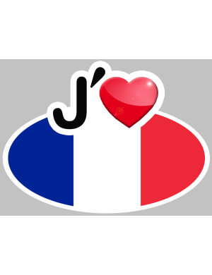 J'aime la France - 5x3.7cm - Sticker/autocollant