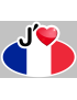 J'aime la France - 5x3.7cm - Sticker/autocollant