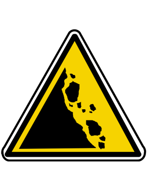 attention chute de pierre (20x18.2cm) - Sticker/autocollant