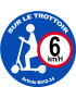 Trottinette trottoir 6 KmH - 20cm - Sticker/autocollant