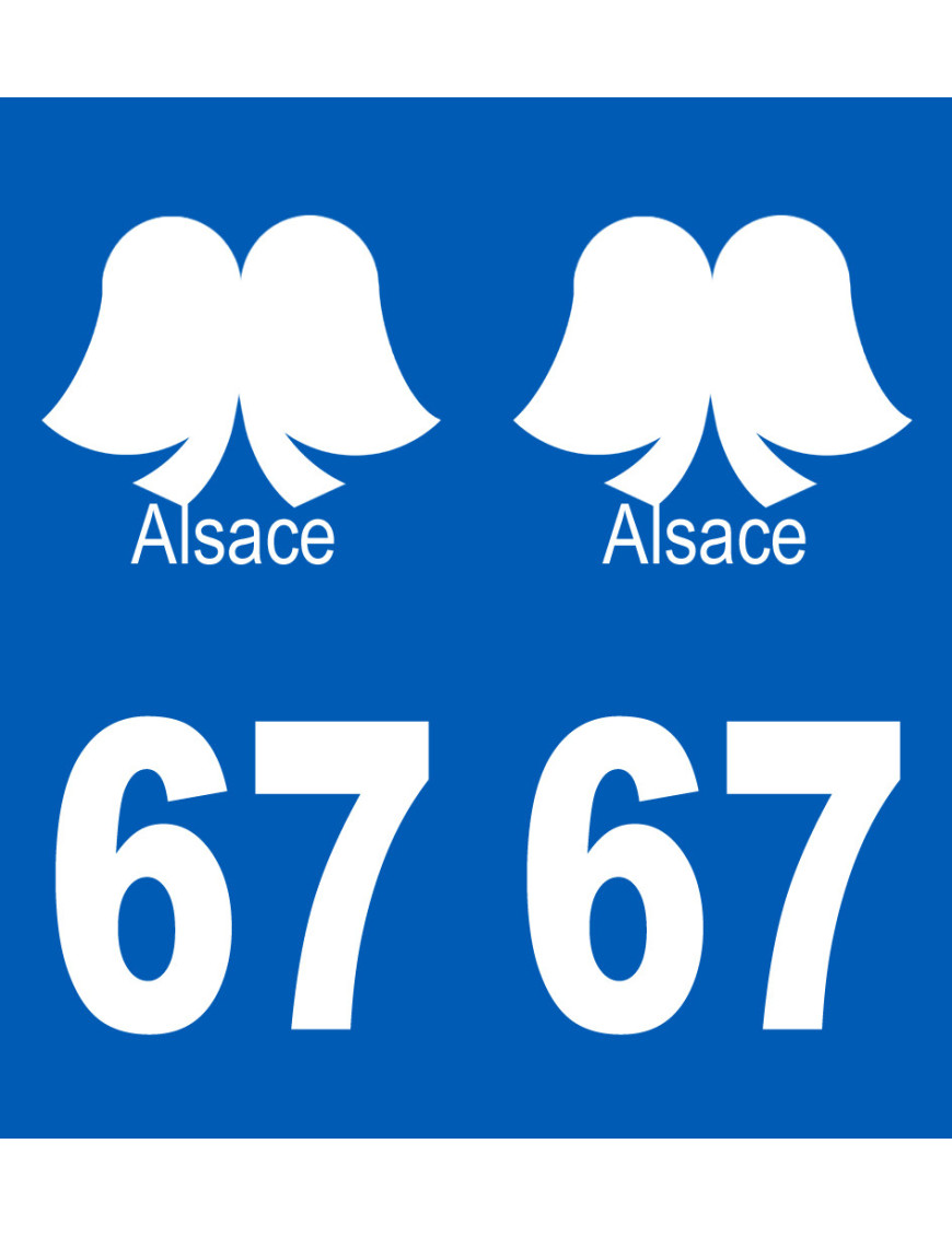 immatriculation 67 (Bas-Rhin) coiffe - Sticker/autocollant
