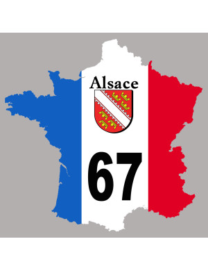 67 France Alsace - 20x20cm - Sticker/autocollant