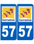 immatriculation 57 Lorraine - Sticker/autocollant