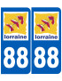 immatriculation 88 Lorraine - Sticker/autocollant