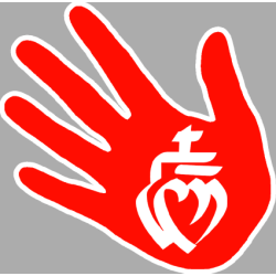 main vendéenne rouge - 17x17cm - Sticker/autocollant