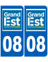 Immatriculation 08 Grand Est - Sticker/autocollant