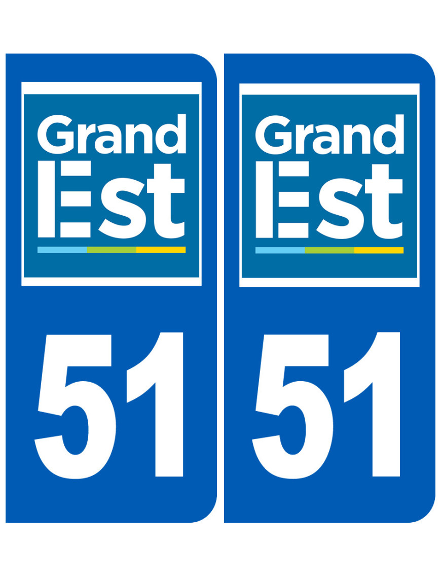 Immatriculation 51 Grand Est - Sticker/autocollant