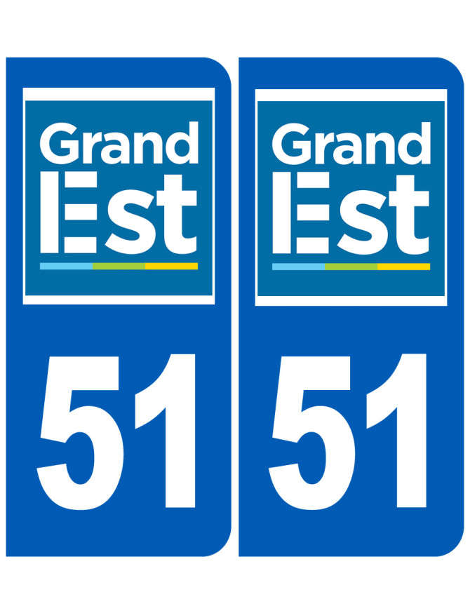 Immatriculation 51 Grand Est - Sticker/autocollant