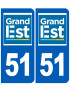 Immatriculation 51 Grand Est - Sticker/autocollant