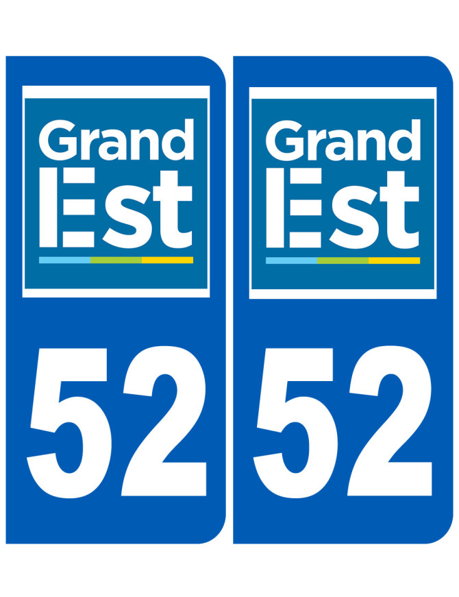Immatriculation 52 Grand Est - Sticker/autocollant