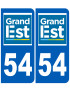 Immatriculation 54 Grand Est - Sticker/autocollant