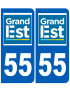 Immatriculation 55 Grand Est - Sticker/autocollant