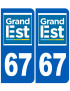 Immatriculation 67 Grand Est - Sticker/autocollant