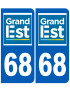 Immatriculation 68 Grand Est - Sticker/autocollant