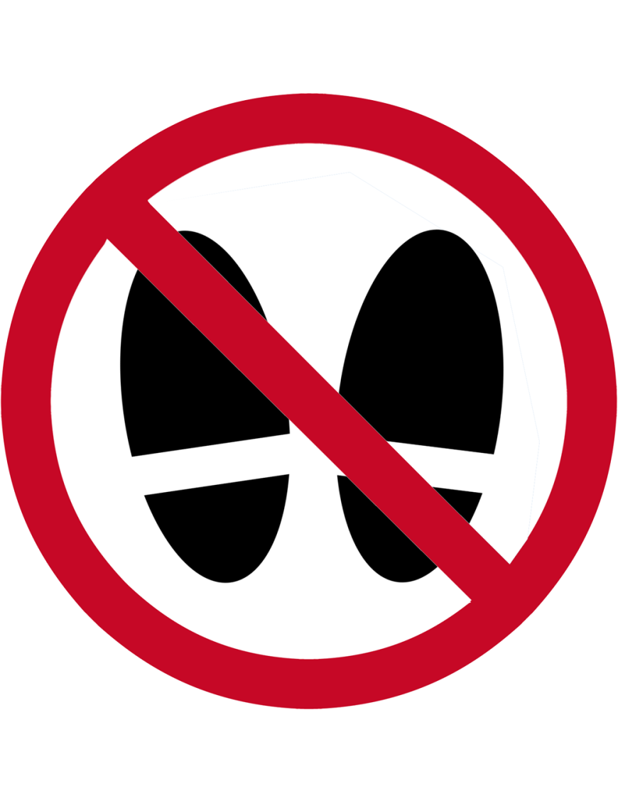 Interdit de monter ou marcher à cet endroit - 20cm - Sticker/autocoll