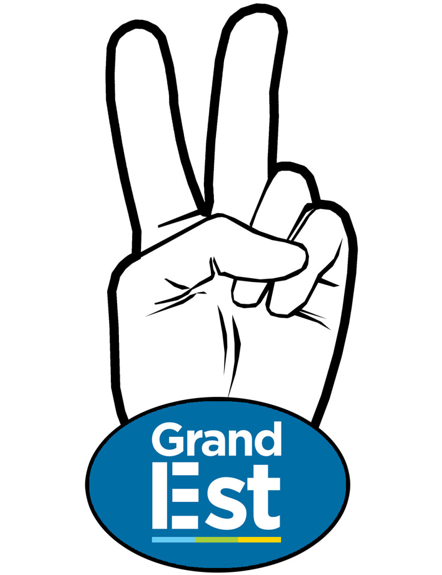 salut de motard Grand Est - 15x7.2cm - Sticker/autocollant