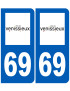 immatriculation 33 Vénissieux - Sticker/autocollant