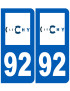 immatriculation 92 Clichy - Sticker/autocollant