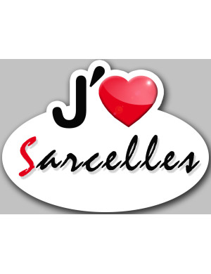 j'aime Sarcelles - 5x3.7cm - Sticker/autocollant