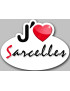 j'aime Sarcelles - 5x3.7cm - Sticker/autocollant