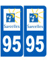 immatriculation 95 Sarcelles - Sticker/autocollant