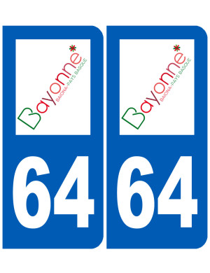 immatriculation 64 Bayonne - Sticker/autocollant