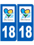 immatriculation 18 Centre Val de Loire - Sticker/autocollant