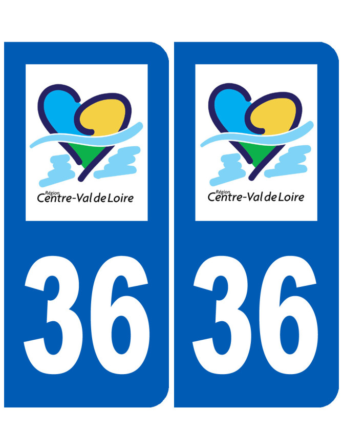immatriculation 36 Centre Val de Loire - Sticker/autocollant