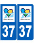 immatriculation 37 Centre Val de Loire - Sticker/autocollant