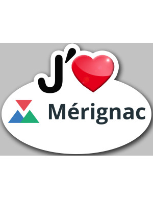 j'aime Mérignac - 5x3.7cm - Sticker/autocollant