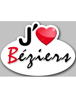 j'aime Béziers - 15x11cm - Sticker/autocollant
