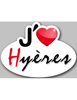 j'aime Hyères - 5x3.7cm - Sticker/autocollant