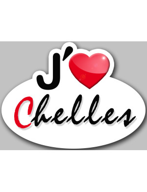 j'aime Chelles - 15x11cm - Sticker/autocollant