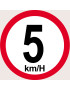 Disque de vitesse 5km/h rouge (20cm) - Sticker/autocollant