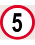Disque de vitesse 5Km/H bord rouge - 20cm - Sticker/autocollant