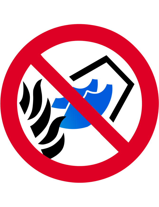 Ne pas éteindre avec de l'eau (5cm) - Sticker/autocollant