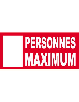 Personnes maximum à noter - 20X9cm - Sticker/autocollant