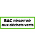 Bac réservé déchets verts - 29x10cm - Sticker/autocollant