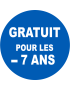 Gratuit pour les moins de 7 ans - 20x20cm - Sticker/autocollant