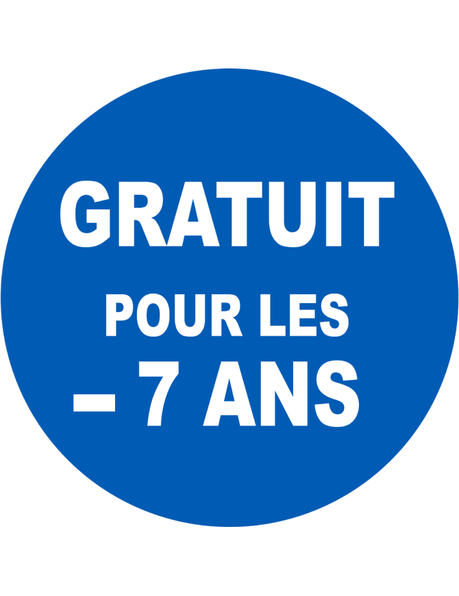 Gratuit pour les moins de 7 ans - 10x10cm - Sticker/autocollant