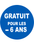 Gratuit pour les moins de 6 ans - 15x15cm - Sticker/autocollant
