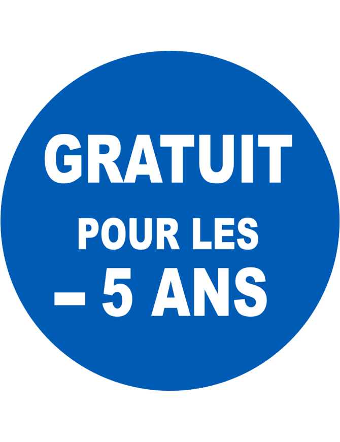 Gratuit pour les moins de 5 ans - 10x10cm - Sticker/autocollant