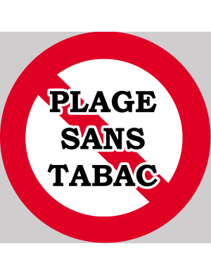 Plage sans tabac - 15x15cm - Sticker/autocollant